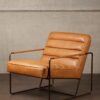 Makine cognac leather armchair