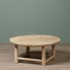 Archipel round raw wood coffee table