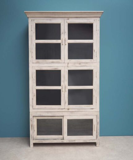 Montravel glazed cabinet in weathered wood