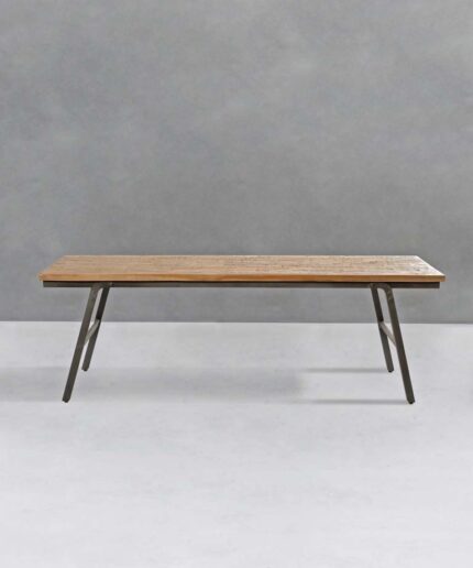 Market bench in foldable recycled teak