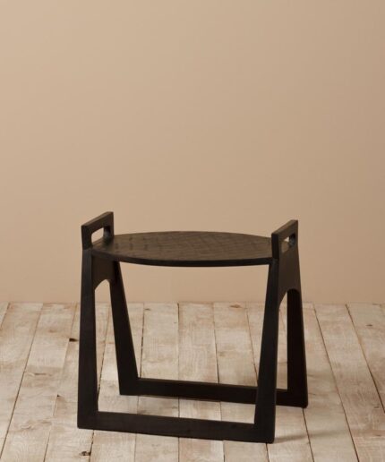 Zola wooden stool with handles