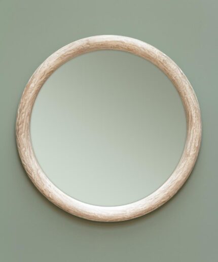 espelho 1m madeira redonda