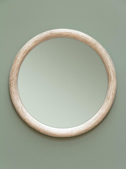 miroir 1m bois rond