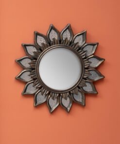 Miroir fleur bois foncé