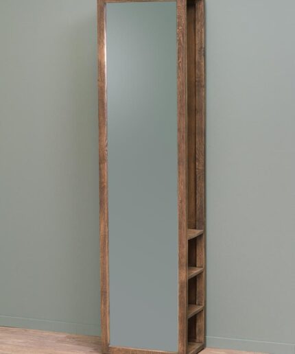 Wardrobe mirror, rustic oak shelf