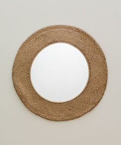 miroir rond raffia