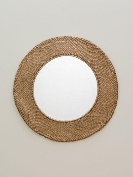 miroir rond raffia