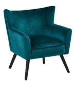 fauteuil Wayne velours côtelé bleu canard