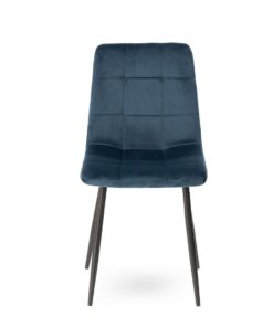 Chaise manta velours bleu nuit