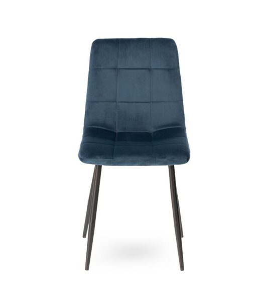 Chaise manta velours bleu nuit