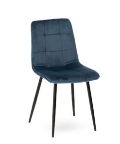 Chaise manta velours bleu nuit