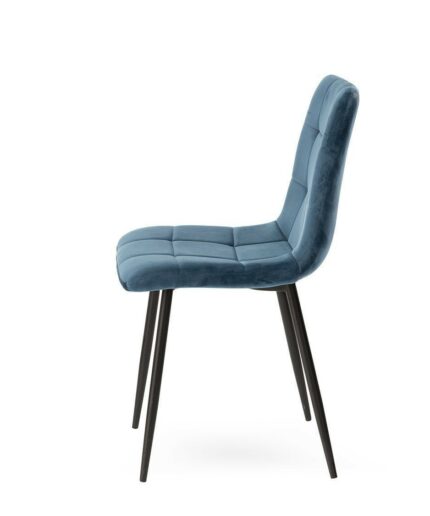 Chaise manta velours bleu nuit