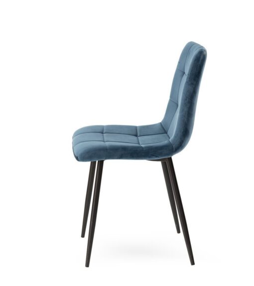 Chaise manta velours bleu nuit