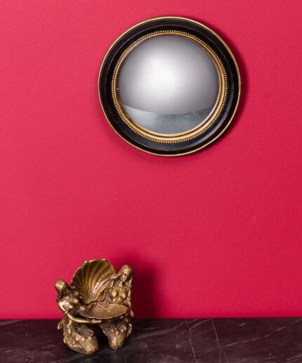 Espelho pequeno-convexo-19cm-borda dourada-29719