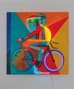 Tableau-murale-néon-led-cycliste-abstrait-jaimeladeco-01