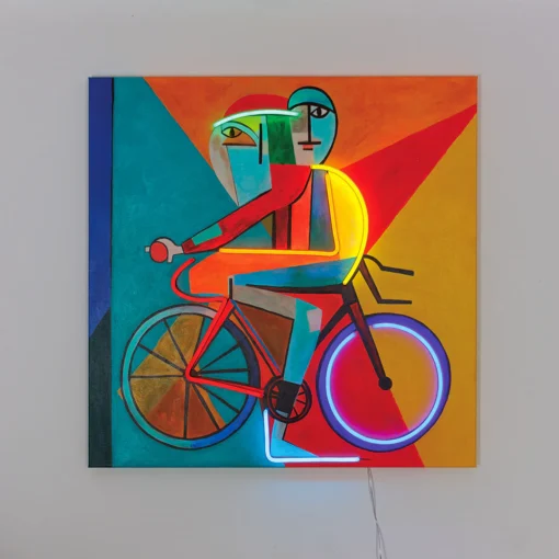 Tableau-murale-néon-led-cycliste-abstrait-jaimeladeco-01